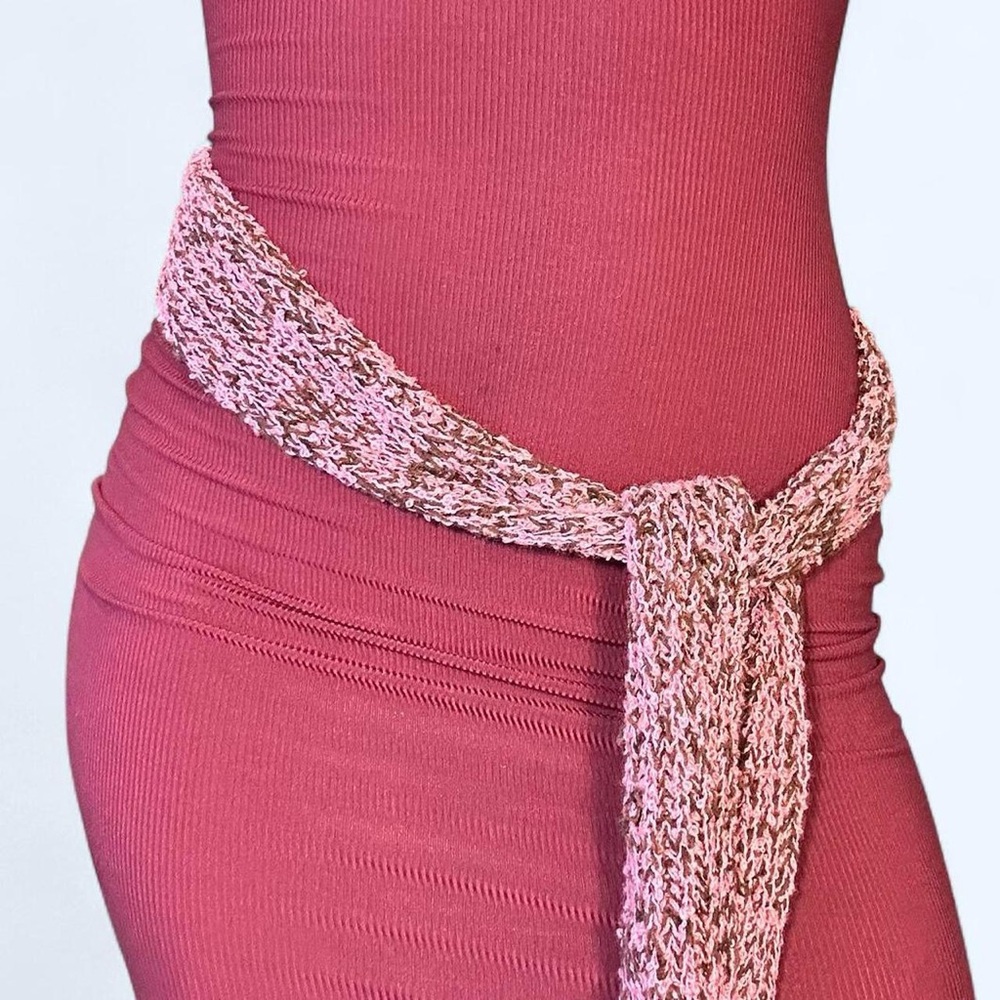 Y2K Pink Knit Scarf Belt!